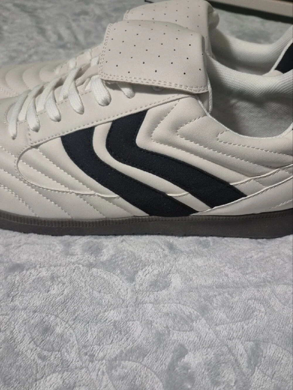 Madden NYC Men’s White Athletic Sneakers with Black Accents
